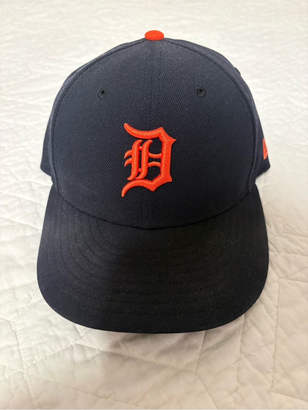 Detroit Tigers New Era 59FIFTY Fitted Hat 7 3/8 Navy Orange MLB Baseball